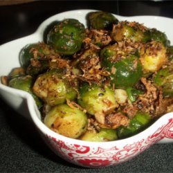 Buttah And Fried Onions Brussel Sprouts recipe
