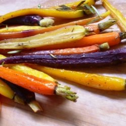 Roasted Rainbow Carrots With Rosemary & Honey recipe
