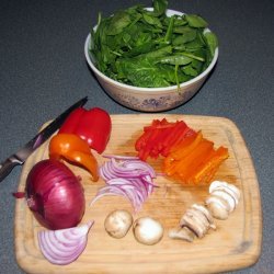 Sauteed Spinach And Sweet Bell Peppers recipe