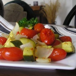 Roasted Zucchini, Tomatoes, And Onion With Sundrie... recipe