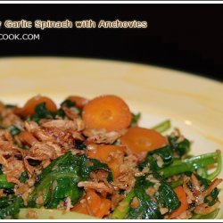 Stir Fry Garlic Spinach With Anchovies recipe