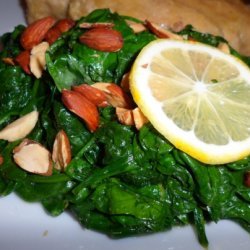 Spinach With  Lemon And Almonds recipe