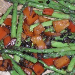 Seared Asparagus And Red Peppers recipe