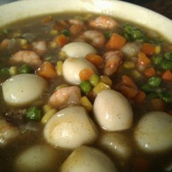 Shrimp With Quail Eggs And Mixed Vegetables recipe