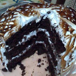 Dark Choc Cake Wth Choc Fudge And Marshmallow Icin... recipe