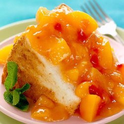 Angel Food Cake With Peach Coulis Sauce recipe
