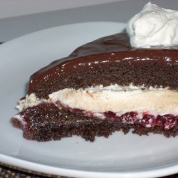 Fudgy Chocolate Layer Cake With Raspberry Chambord... recipe