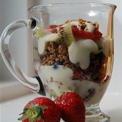 Summer Berry Parfait with Yogurt and Granola recipe