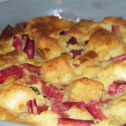 Old Fashioned Rhubarb Bread Pudding recipe