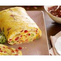 Bacon Omelette Roll with Salsa recipe