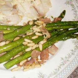 Asparagus with Prosciutto and Pine Nuts recipe