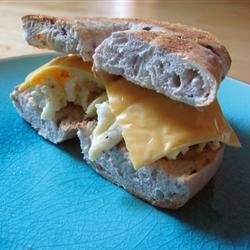 Blueberry Egg and Cheese Bagel recipe