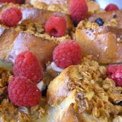 Baked French Toast With Maple Syrup and Granola recipe