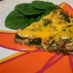 Garlicky Ham, Mushroom, and Spinach Frittata recipe