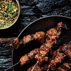 Steak Skewers with Scallion Dipping Sauce recipe
