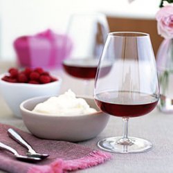 Berry-Brandy Toddies with Raspberries and Cream recipe