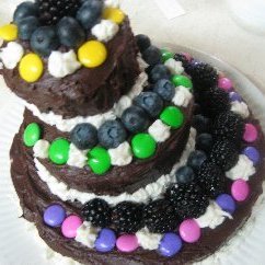Elaines Super Choco-fruit And Candy Cake recipe