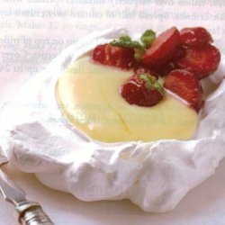 Meringue Nests With Lemon Filling And Strawberries recipe