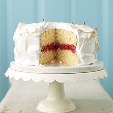 Meringue Frosted Cake With Raspberry Filling recipe