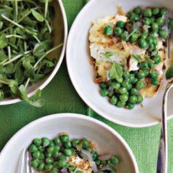 Peas with Baked Ricotta and Bread Crumbs recipe
