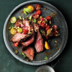 Flank Steak with Bloody Mary Tomato Salad recipe