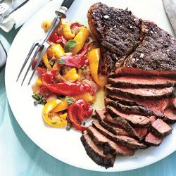 Herb-Rubbed Top Sirloin Steak with Peperonata recipe