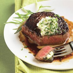 Porcini-Crusted Filet Mignon with Fresh Herb Butter recipe