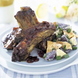 Barbecued Beef Ribs with Molasses-Bourbon Sauce recipe