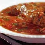 Mexican Meatball Soup with Rice and Cilantro recipe