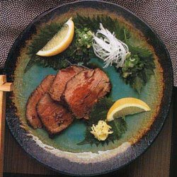 Ginger Beef Tataki with Lemon-Soy Dipping Sauce recipe