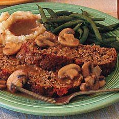 Meat Loaf with Sauteed Mushrooms recipe