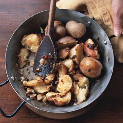 Smashed Baby Red Potatoes with Ancho Chiles and Dry Jack Cheese recipe