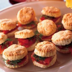 Goat Cheese and Black Pepper Biscuits with Smoked Salmon and Dill recipe