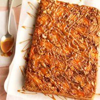 Upside Down Apricot Carmel Crunch Cake recipe