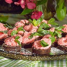 Fudge Brownie Bites With Cherry Mousse recipe