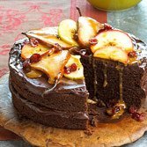 Chocolaty Harvest Fruit-topped Cake recipe