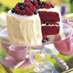 Red Velvet Cake With Raspberries And Blueberries recipe