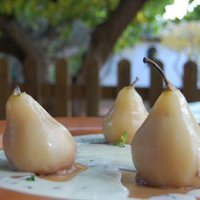 Pears With Chocolate Mousse And White Sauce recipe