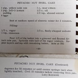 Pistachio Nut Swirl Cake recipe