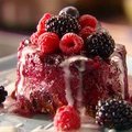 Angel Food And Berry Pudding With Lemon Fondant recipe