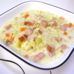 Creamy Sauerkraut Kielbasa Soup recipe