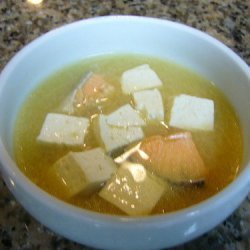 Salmon Miso Soup With Toufu recipe
