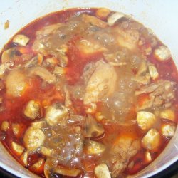 Gomba Csirke Porkolt- Chicken Mushroom Stew recipe