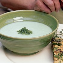 Wow Really Cool Chilled Cucumber Soup With Pesto recipe
