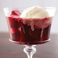 Spiced Rhubarb Soup With Vanilla Ice Cream recipe