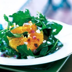 Arugula Salad With, Oranges, Pomegranate Seeds, and Goat Cheese recipe