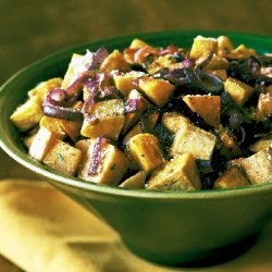 Roasted Sweet Potatoes and Onions with Rosemary and Parmesan recipe
