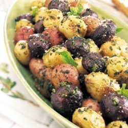Tricolor Potatoes with Pesto and Parmesan recipe
