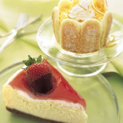 Mascarpone Cheesecake with Rhubarb Glaze and Chocolate-Covered Strawberries recipe