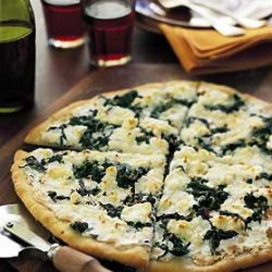 Pizza Bianca with Goat Cheese and Greens recipe